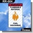 Premade Sign - WARNING FLAMMABLE MATERIAL / FUEL DISCHARGE