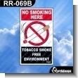 Premade Sign - NO SMOKING HERE - TOBACCO SMOKE FREE ENVIRONMENT