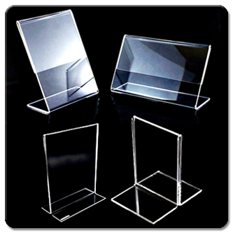 Folded Acrylic: Brochures holders, card holders, menus holders and others