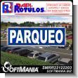 SMRR22122203: White Acrylic 3 Millimeters with Cut Vinyl Lettering with Text Parking Advertising Sign for Public Parking brand Rapirotulos Dimensions 39.4x11.8 Inches