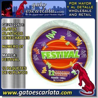 Lee el articulo completo PLATOS PLASTICOS DESECHABLES NUMERO 07 MARCA FESTIVAL- DOCENA DE PAQUETES DE 12 UNIDADES AL POR MAYOR