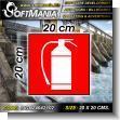 SIGN24042102: Transparent Acrylic with Reverse Lettering with Text Fire Extinguisher Pictogram Advertising Material for Hydroelectric Production Plant brand Softmania Ads Dimensions 7.9x7.9 Inches