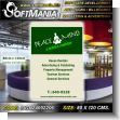 SIGN24092206: Rotulo Publicitario Banner de Vinil de Corte con Ojetes de Metal para Amarrar con Texto Peace of Mind Oficina de Servicios Administrativos para Oficina Administrativa marca Softmania Ads de Dimensiones 0.8x1.2 Metros