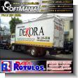 SMRR23090333: Advertising for Company Vehicle Fleet Double Sided with Text Truck Dekora, All in Floors Advertising Sign for Tile and Flooring Store brand Softmania Rotulos Dimensions 23.4x7.6 Foot