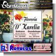 SMRR23100313: Transparent Acrylic with Reverse Lettering with Text Floreria de Karelia Advertising Material for Flower Shop brand Softmania Rotulos Dimensions 13.8x13.8 Inches