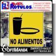 SMRR22100337: Transparent Acrylic with Reverse Lettering with Text No Food Advertising Sign for Industrial Factory of Plastic Products brand Rapirotulos Dimensions 11.8x11.8 Inches