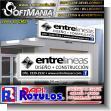 SMRR23100102: Led Light Box with Irregular Shape and Acrylic Face with Text Entrelineas Construction Advertising Sign for Framing Workshop brand Softmania Rotulos Dimensions 96.1x31.5 Inches