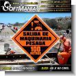 Iron Sheet with Cut Vinyl Lettering with Text Heavy Machinery Exit 100 Meters Advertising Material for Construction Company brand Softmania Ads Dimensions 23.6x23.6 Inches