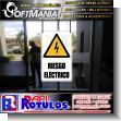 SMRR23042011: Pvc Plastic 3 Millimeters with Cut Vinyl Lettering Double Sided with Text Risk of Electrocution Advertising Sign for Administrative Office brand Softmania Advertising Dimensions 11.8x19.7 Inches