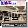 SMRR22111804: Metal Sheet of Iron with Tubular Frame and Cut Vinyl Lettering with Text Tire Display Rack Advertising Sign for Car Tire Store brand Rapirotulos Dimensions 39.4x66.9 Inches