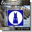 SIGN24042115: Transparent Acrylic with Reverse Lettering with Text Pictogram Use Safety Apron Advertising Material for Hydroelectric Production Plant brand Softmania Ads Dimensions 7.9x7.9 Inches