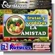 SMRR23102504: Transparent Acrylic with Reverse Lettering with Text Fruits and Vegetables La Amistad Advertising Sign for Greengrocery Shop brand Softmania Rotulos Dimensions 15.7x7.9 Inches