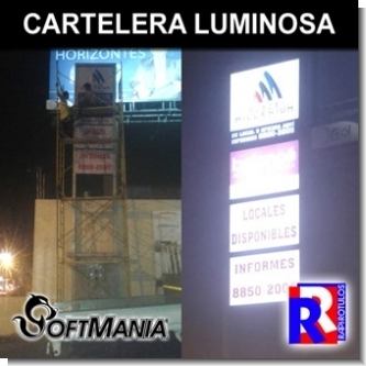 Cartelera Luminosa de Lona Traslucida y Vinil de Corte Cartelera Luminosa de Lona Traslucida y Vinil de Corte