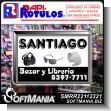 SMRR22112321: Acrylic Light Box Double Sided with Text Bookstore Santiago Advertising Sign for Bookstore brand Rapirotulos Dimensions 35.8x24 Inches