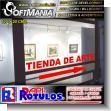 Rotulo Publicitario Adhesivo de Seguridad con Texto Tienda de Arte para Galeria de Arte marca Softmania Rotulos de Dimensiones 1.2x0.2 Metros