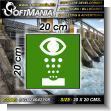 SIGN24042108: Transparent Acrylic with Reverse Lettering with Text Eye Wash Advertising Material for Hydroelectric Production Plant brand Softmania Ads Dimensions 7.9x7.9 Inches