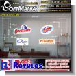 SMRR23113015: Led Light Box with Irregular Shape and Acrylic Face with Text Logos of Contraste, Max, One and Plagatox Advertising Sign for Factory of Cleaning Products brand Softmania Advertising Dimensions 10x5.1 Foot