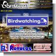 SMRR24012960: Metal Sheet of Iron with Aluminum Frame with Text Birdwatching Advertising Material for Hotel brand Softmania Ads Dimensions 35.4x7.9 Inches