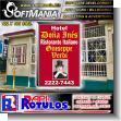 SMRR24012949: Translucent Vinyl Canvas Light Box Double Sided with Text Hotel Dona Ines, Ristorante Italiano Giuseppe Verdi Advertising Sign for Hotel brand Softmania Ads Dimensions 48x72.8 Inches