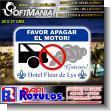 SMRR24012958: Premade PVC 3 Millimeters with Text Please Stop the Engine Advertising Material for Hotel brand Softmania Ads Dimensions 15x10.6 Inches