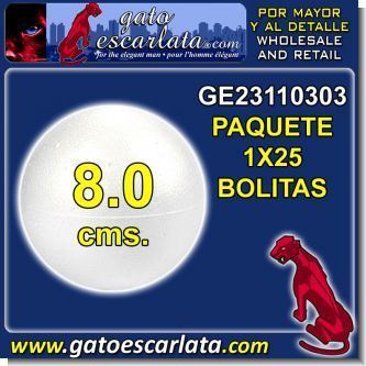 Read full article POLYSTYRENE STEREOPHON BALLS DIAMETER 8 CENTIMETERS - PACKAGE OF 25 UNITS