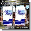 SIGN24073107: Rotulo Publicitario Estructura de Metal para Acera con Rotulacion en Full Color con Texto Masaje Agua, Finos Puros Costarricenses para Hotel marca Softmania Ads de Dimensiones 0.6x1.1 Metros