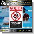 SIGN25021302: Material Publicitario Prefabricado PVC 3 Milimetros con Texto Prohibido Fumar o Vapear para Asociacion Deportiva marca Softmania Ads de Dimensiones 20x35 Centimetros