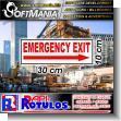 SMRR23080807: Iron Sheet with Cut Vinyl Lettering with Text Emergency Exit Advertising Sign for Construction Company brand Softmania Advertising Dimensions 11.8x3.9 Inches