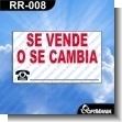 RR-008: ROTULO PREFABRICADO - SE VENDE O SE CAMBIA