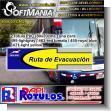 SMRR23102518: Pvc Plastic 3 Millimeters with Cut Vinyl Lettering with Text Evacuation Route Advertising Material for Bus Company brand Softmania Rotulos Dimensions 31.5x7.9 Inches