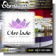Cut Vinyl Banner with Metal Holes to Tie with Text Restaurant Otro Lado Advertising Sign for Restaurant brand Softmania Ads Dimensions 47.2x47.2 Inches