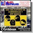 SMRR22101028: Floor Graphic Adhesive with Text Use of Face Mask and Basic Ppe Advertising Sign for Industrial Factory of Plastic Products brand Rapirotulos Dimensions 11x8.7 Inches