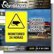 Pvc Plastic 3 Millimeters with Cut Vinyl Lettering with Text 24 Hour Monitoring Advertising Material for Gas Pump brand Softmania Ads Dimensions 13.8x19.7 Inches