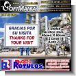 SMRR23100321: Metal Sheet of Iron with Aluminum Frame with Text Thanks for Our Visit Advertising Sign for Chemical Factory brand Softmania Rotulos Dimensions 23.6x15.7 Inches