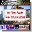 SMRR23080813: Iron Sheet with Cut Vinyl Lettering with Text 1st Floor South Telecomunications Advertising Sign for Construction Company brand Softmania Advertising Dimensions 11.8x5.9 Inches
