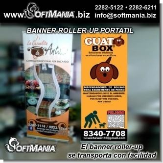 Roller-Up portable banner, full color or cut vinyl
