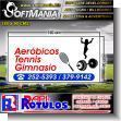 SMRR23102527: Iron Sheet with Full Color Adhesive Vinyl Labeling with Text Aerobics, Tennis, Gym Advertising Sign for Sporting Event brand Softmania Rotulos Dimensions 70.9x35.4 Inches
