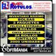SMRR22101011: Adhesive Labels to Identify Products with Text Maximum Inventory Bags, Film, Tape and Ties Advertising Sign for Industrial Factory of Plastic Products brand Rapirotulos Dimensions 11x8.7 Inches