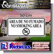 SMRR23090212: Pvc Plastic 3 Millimeters with Cut Vinyl Lettering with Text No Smoking Area Advertising Sign for Real Estate brand Softmania Rotulos Dimensions 19.7x9.8 Inches