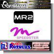 SMRR23040708: Cut Vinyl Logo for Vehicle with Text Mr2 Speedster Advertising Sign for Car Decoration Workshop brand Softmania Advertising Dimensions 5.9x2 Inches