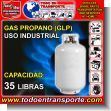 PROPANE_GLP_35: Recarga de Cilindro de Gas Propano (glp) para Uso Industrial - 35 Libras