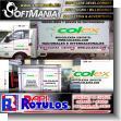 SMRR23051014: Advertising for Company Vehicle Fleet Double Sided with Text Colex Messaging and Package Delivery Advertising Sign for Delivery and Shipping Company brand Softmania Advertising Dimensions 27.9x6.2 Foot