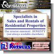 SMRR23113009: Iron Sheet with Full Color Adhesive Vinyl Labeling with Text Epecialists in Sales and Rentals of Residential Properties Advertising Sign for Real Estate brand Softmania Advertising Dimensions 33.5x19.7 Inches
