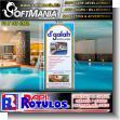 SMRR23090423: Cut Vinyl Banner with Metal Holes to Tie with Text Dgalah Hotel and Spa Advertising Sign for Hotel brand Softmania Rotulos Dimensions 27.6x63 Inches