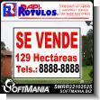 SMRR22102525: Full Color Banner with Metal Holes to Tie with Text for Sale 129 Hectares Advertising Sign for Real Estate brand Rapirotulos Dimensions 31.5x23.6 Inches