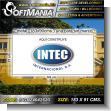 SIGN24042620: Iron Sheet with Full Color Adhesive Vinyl Labeling with Text Intec International Builds Here Advertising Sign for Construction Company brand Softmania Ads Dimensions 31.5x39.4 Inches