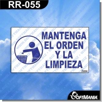 Rotulo Prefabricado - MANTENGA EL ORDEN Y LA LIMPIEZA