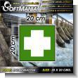 SIGN24042104: Transparent Acrylic with Reverse Lettering with Text First Aid Pictogram Advertising Material for Hydroelectric Production Plant brand Softmania Ads Dimensions 7.9x7.9 Inches