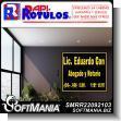 SMRR22092103: Transparent Acrylic with Reverse Lettering Advertising Sign for Law Firm brand Rapirotulos Dimensions 15.7x13.8 Inches