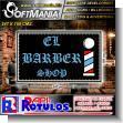 SMRR23091621: Cut Vinyl Banner with Metal Holes to Tie with Text Barber Shop Advertising Sign for Barbershop brand Softmania Rotulos Dimensions 97.2x59.1 Inches